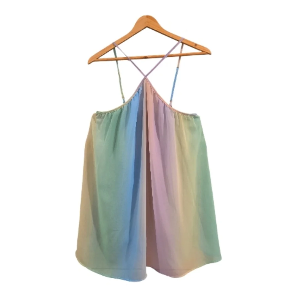 Show Me Your Mumu Pastel Rainbow Unicorn Ombre Dress Slip Summer Tassels XS - Picture 2 of 8